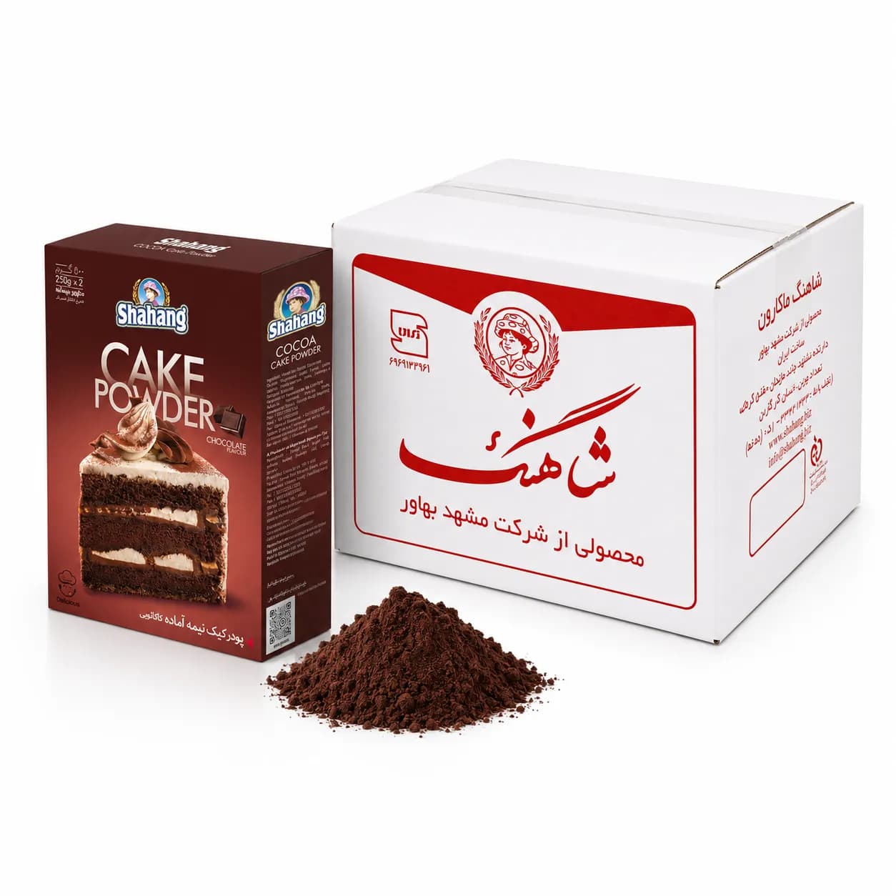 پودر کیک کاکائو 500 گرم شاهنگ ، کارتن 12عددی