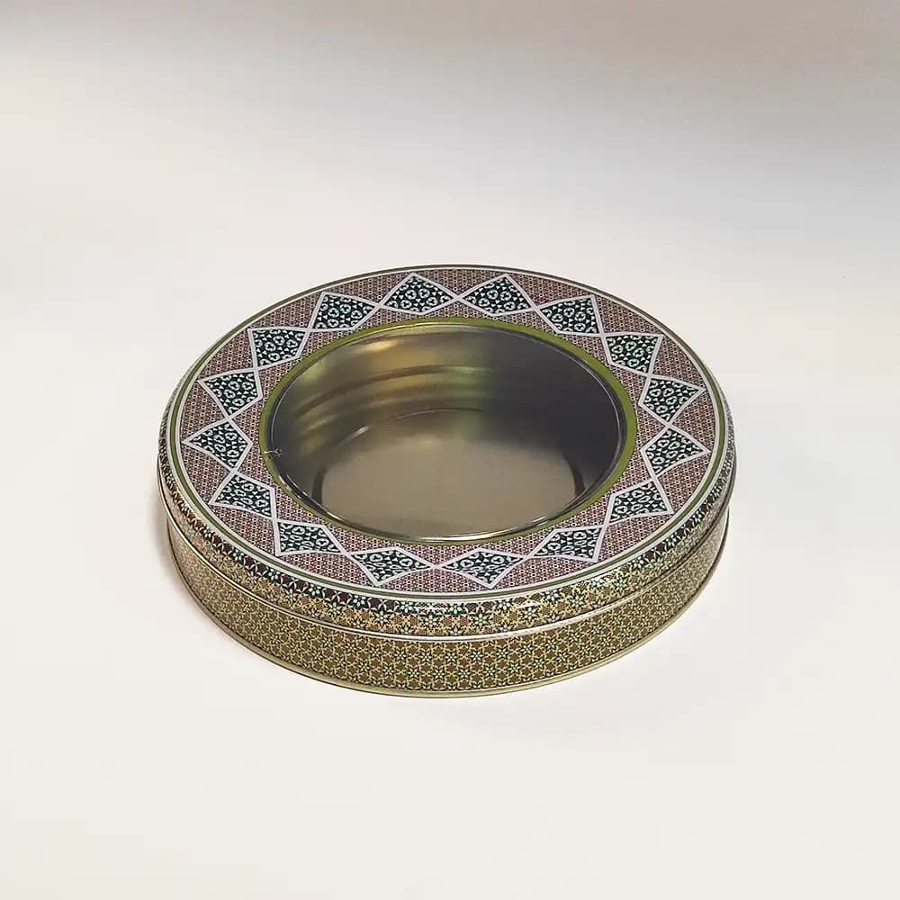 قوطی فلزی زعفران قطر 23 ارتفاع 3 (200 گرم سرگل)