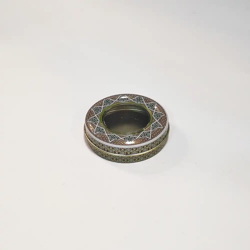 قوطی فلزی زعفران خاتم 3 گرمی (6 گرم سرگل)