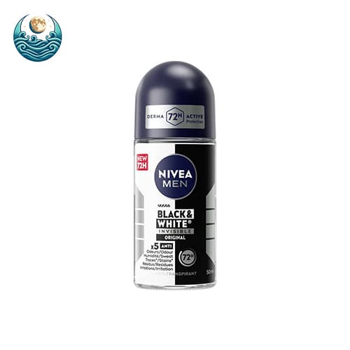 مام رولی نیوا Nivea مردانه مدل Black and White Invisible Original حجم 50 میل