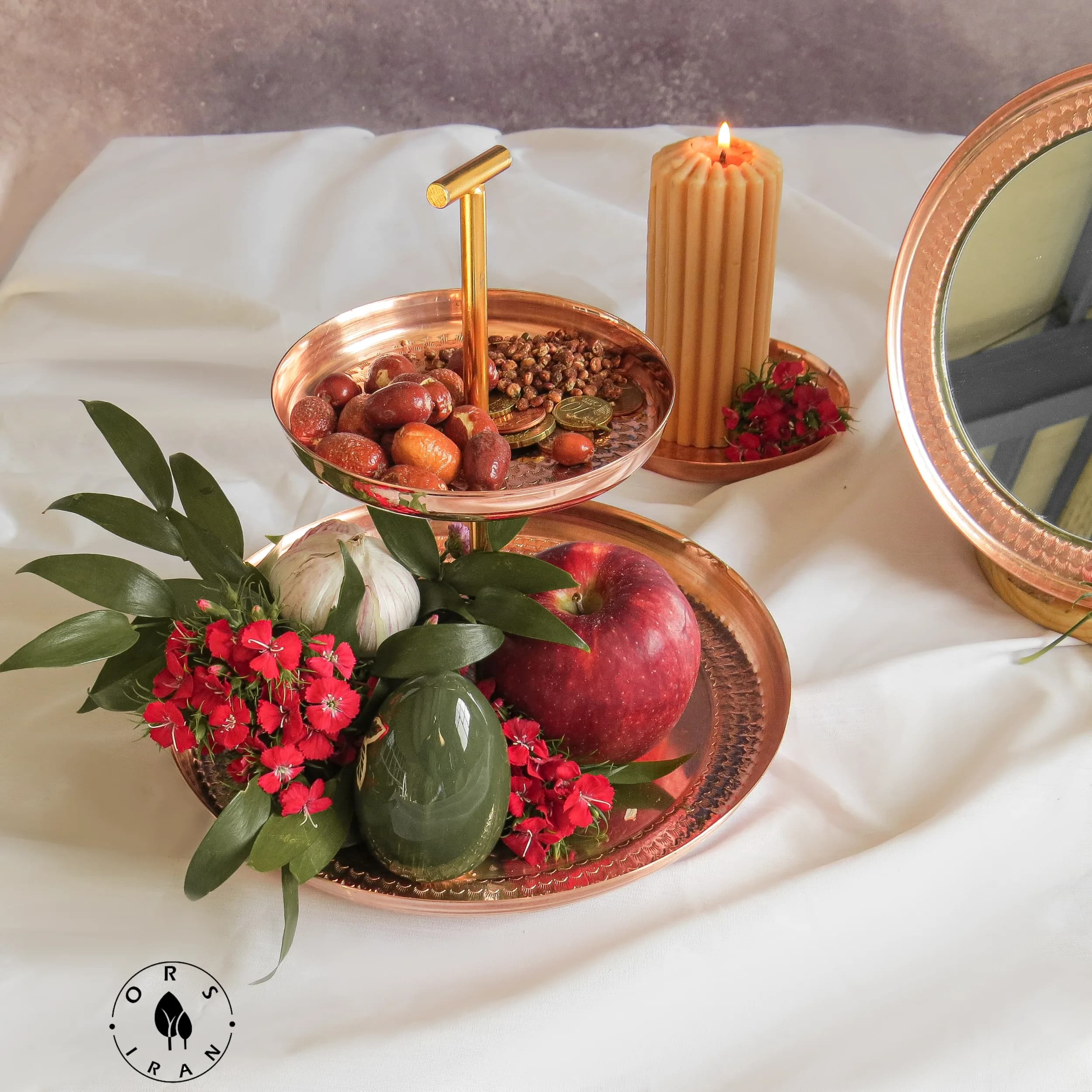 ظرف دو طبقه مسی مرجان