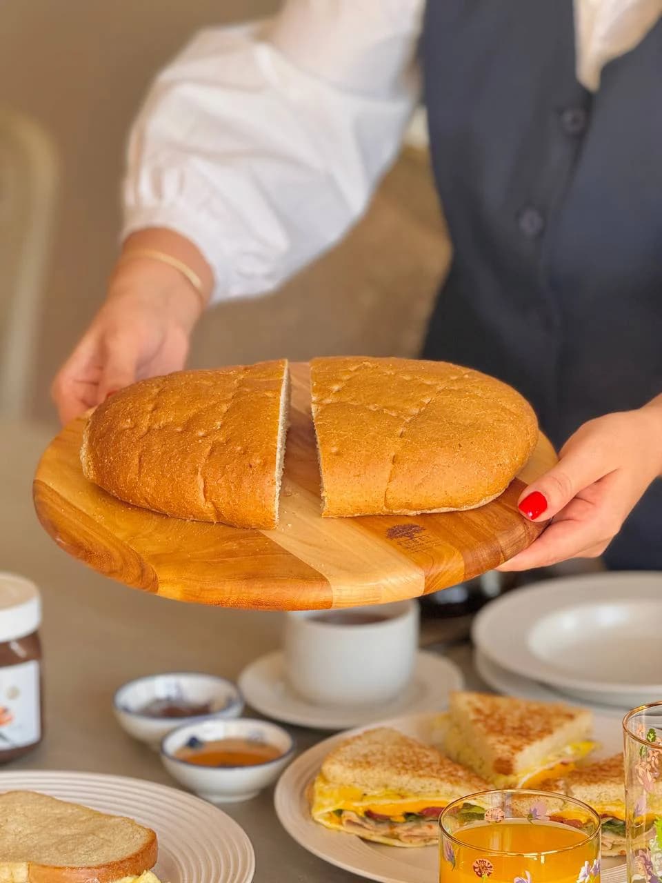 تخته سرو دایره کوچک تریتی مدل آیکون کد Z2924 — تصویر ۲