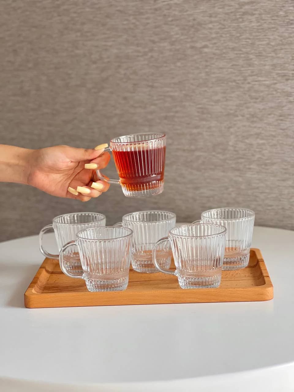 لیوان دسته دار دلی deli مدل ونیز شیاردار کد 1227 — تصویر ۲