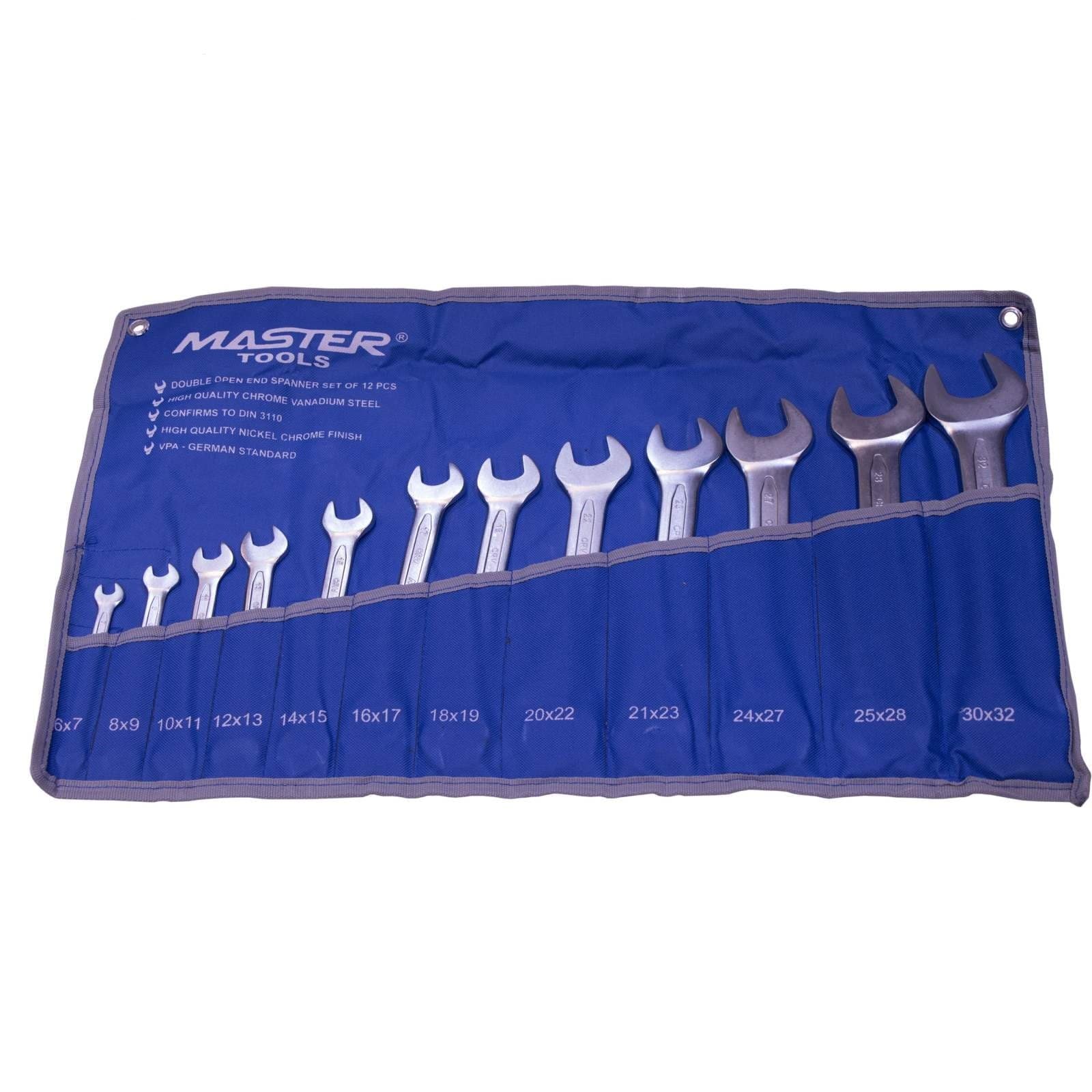 مجموعه اچار دو سر تخت 12 عددی 6 تا 32 MASTERTOOLS