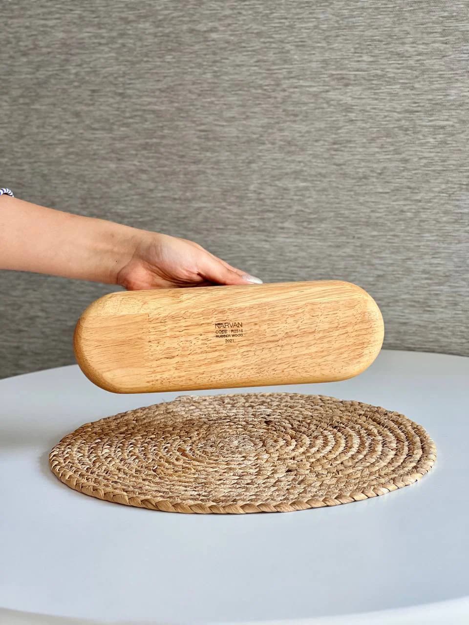 شیرینی خوری چوبی تریتی مدل نرمی سایز متوسط کد R2516 — تصویر ۲