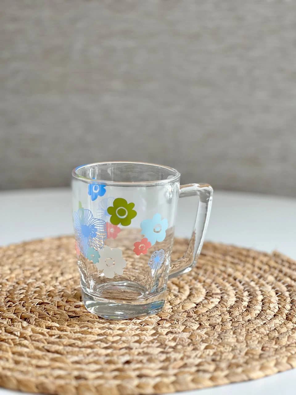 لیوان دسته دار اوشن 320 میل- طرح گل گلی آبی کد 22 – دونه ای — تصویر ۲