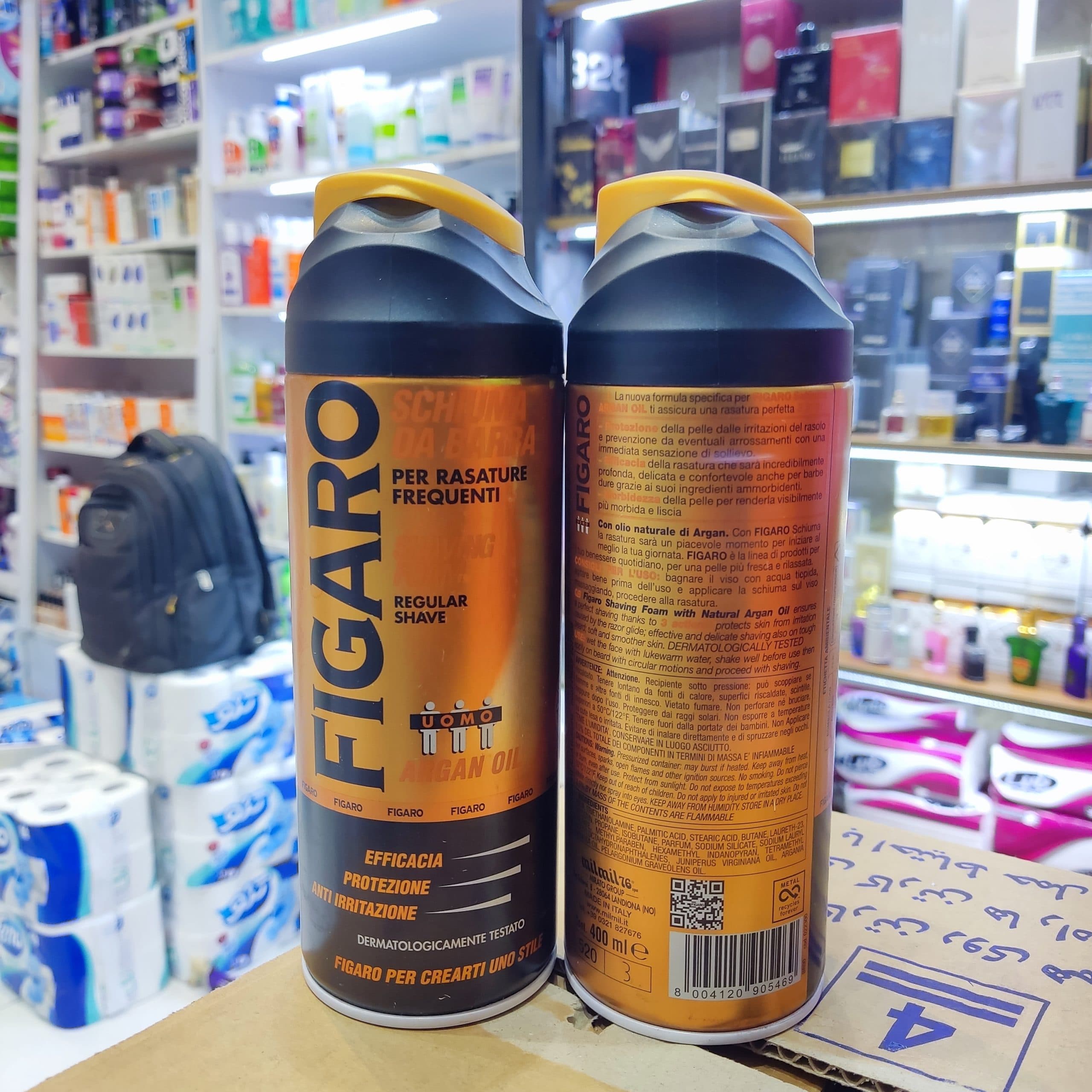 کف اصلاح مردانه فیگارو مدل ARGAN OIL حجم ۴۰۰ میلیلیتر | Figaro Argan Oil Shaving Foam 400ml — تصویر ۳