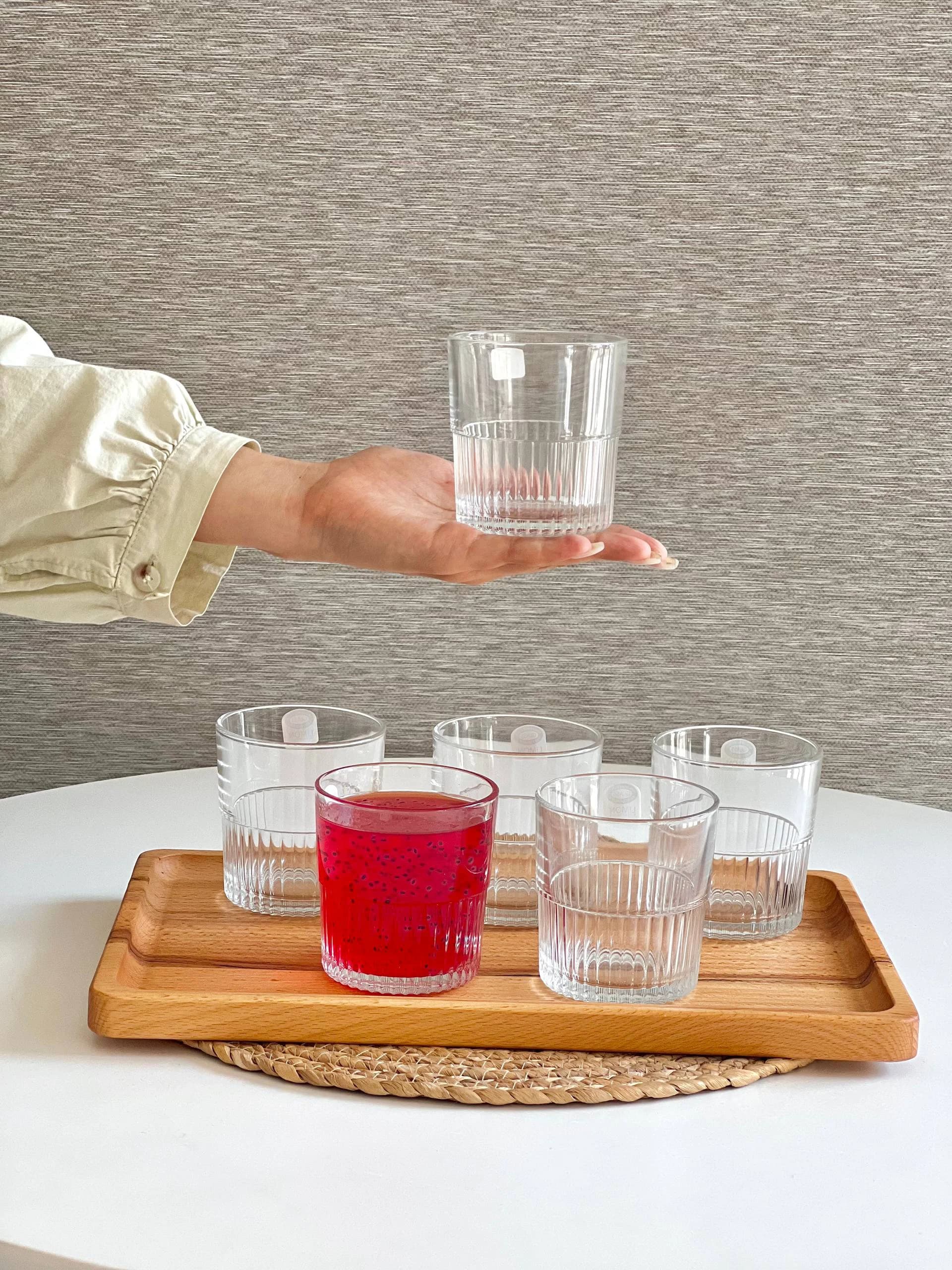 نیم لیوان شیشه ای شیاردار 315 میل لیمون کد 2445 — تصویر ۴