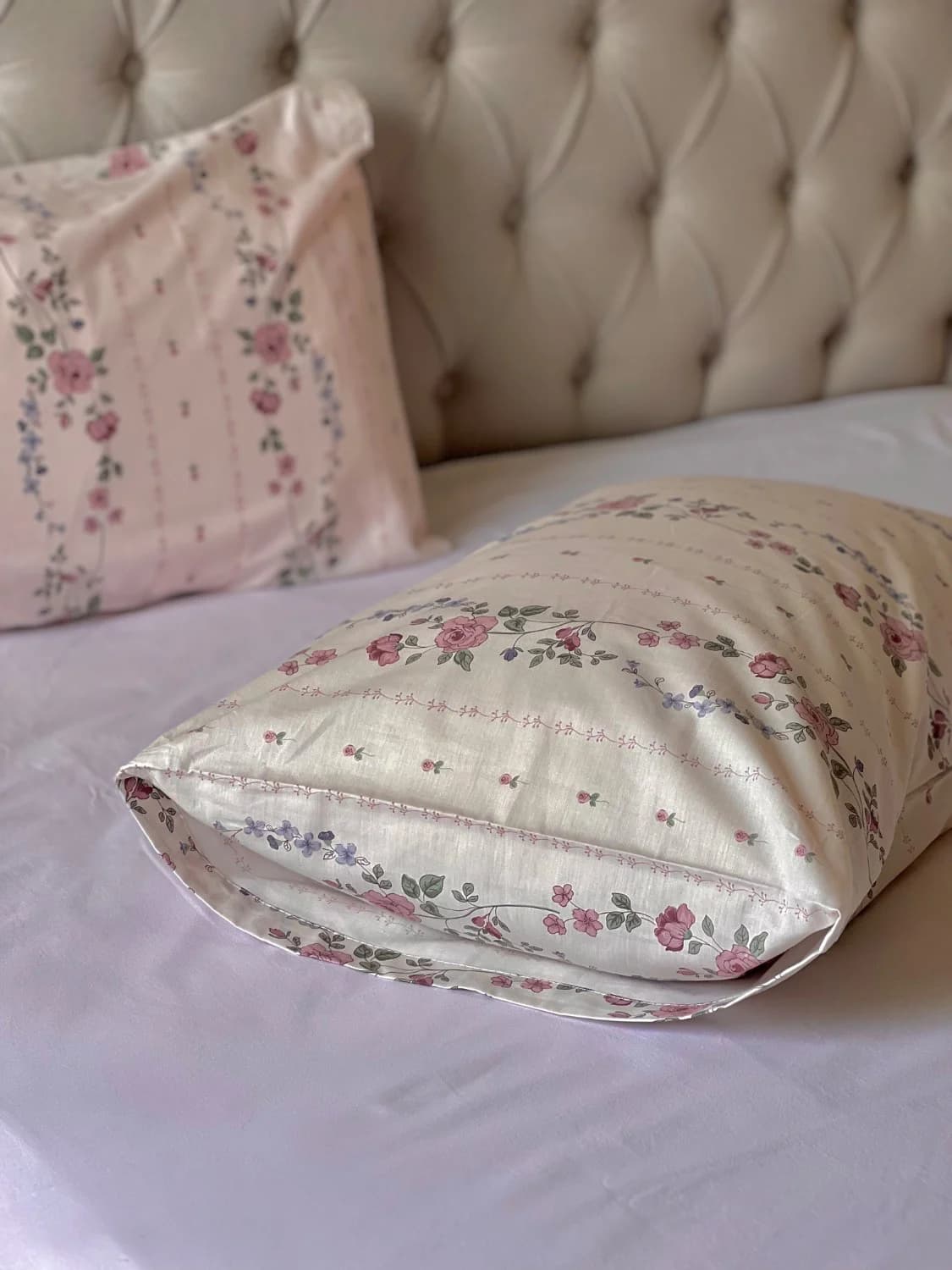 روبالشتی جفتی – ساتن ابریشم کره ای گلگلی — تصویر ۲