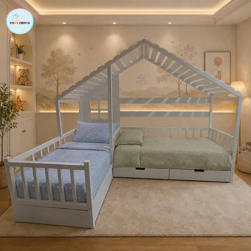 تخت دونفره کلبه‌ای مونته‌سوری — تصویر ۳