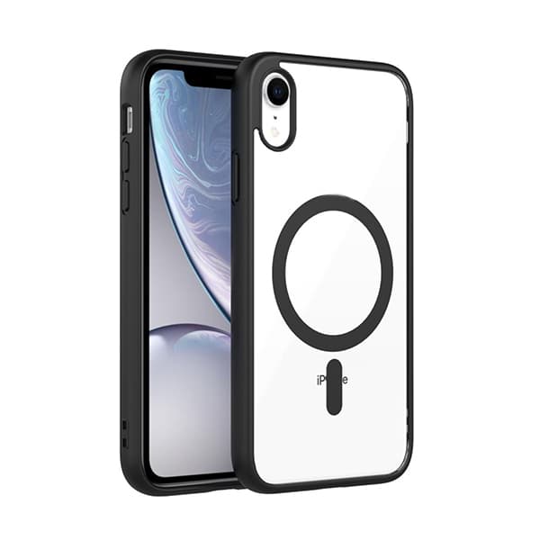 قاب پشت شفاف مگ سیف دور مشکی آیفون مدل magsafe Iphone XR