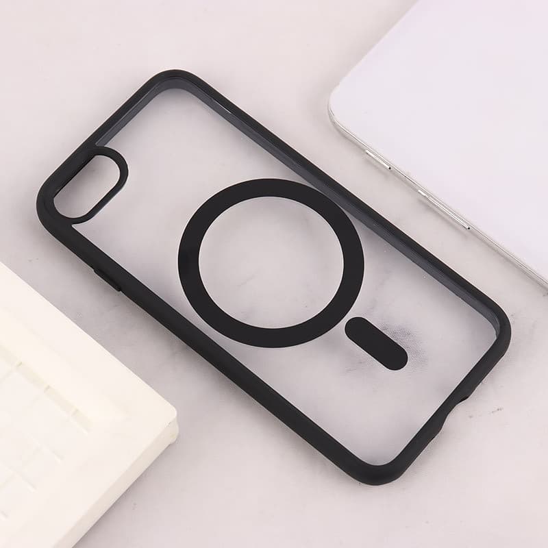 قاب پشت شفاف مگ سیف دور مشکی آیفون مدل magsafe Iphone 7/8 — تصویر ۳