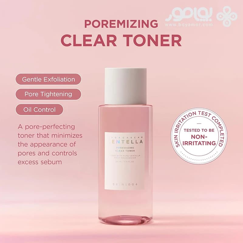 تونر جمع کننده منافذ سنتلا مدل POREMIZING CLEAR حجم 210 میل — تصویر ۳