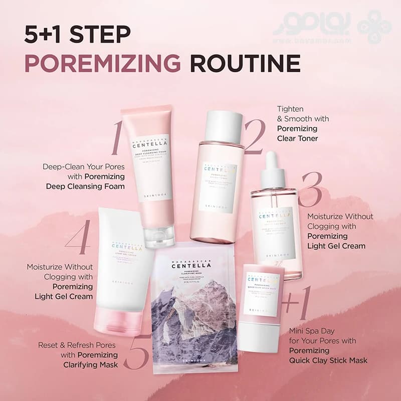 تونر جمع کننده منافذ سنتلا مدل POREMIZING CLEAR حجم 210 میل — تصویر ۹