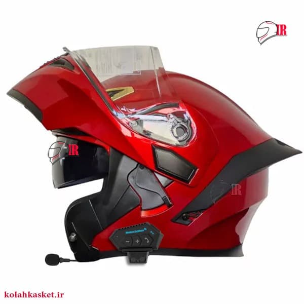 کلاه کاسکت فک متحرک Qike_Spoiler_Red بلوتوث دار