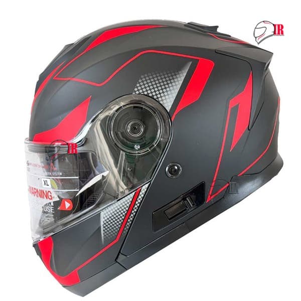 کلاه کاسکت فک متحرک ردلاین مدل ۹۳۷ طرح NSH23 BLK-REDW | کلاه ایمنی موتورسواری