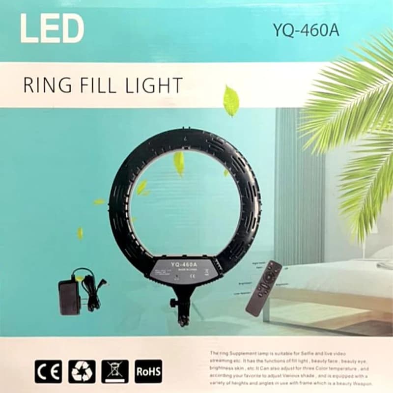 رینگ لایت با سه پایه مدل YQ 460A برند Zeos — تصویر ۷