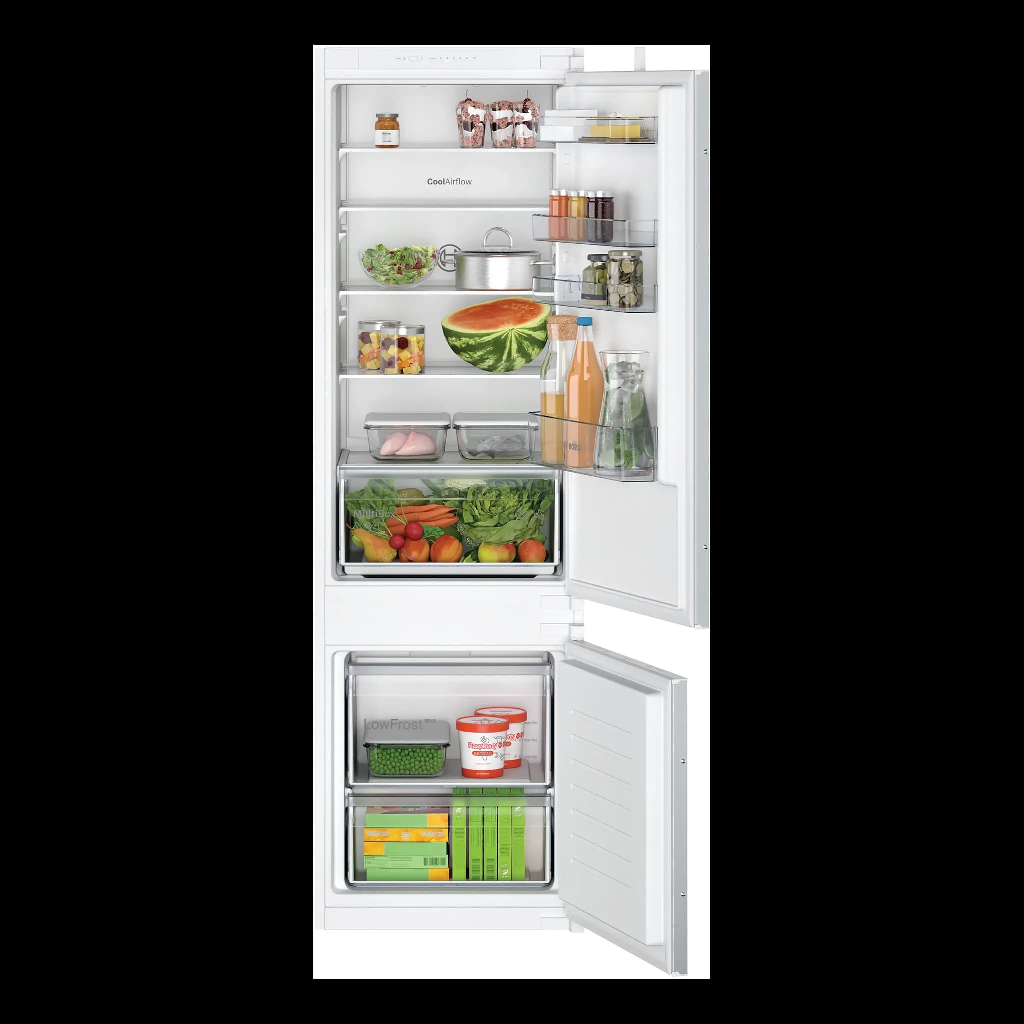 یخچال فریزر (فریزر پایین) توکار بوش سری 2 مدل KIV87NSE0M