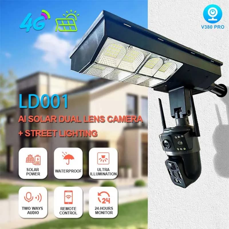 دوربین خورشیدی دو لنز V380 PRO — تصویر ۴