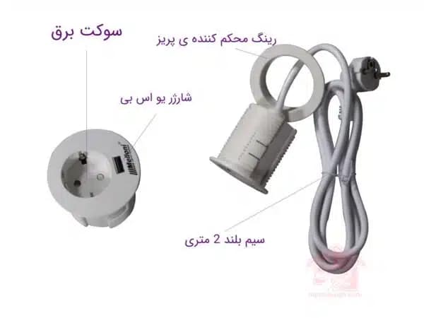 پریز برق توکار گرد ملونی 10034 — تصویر ۳