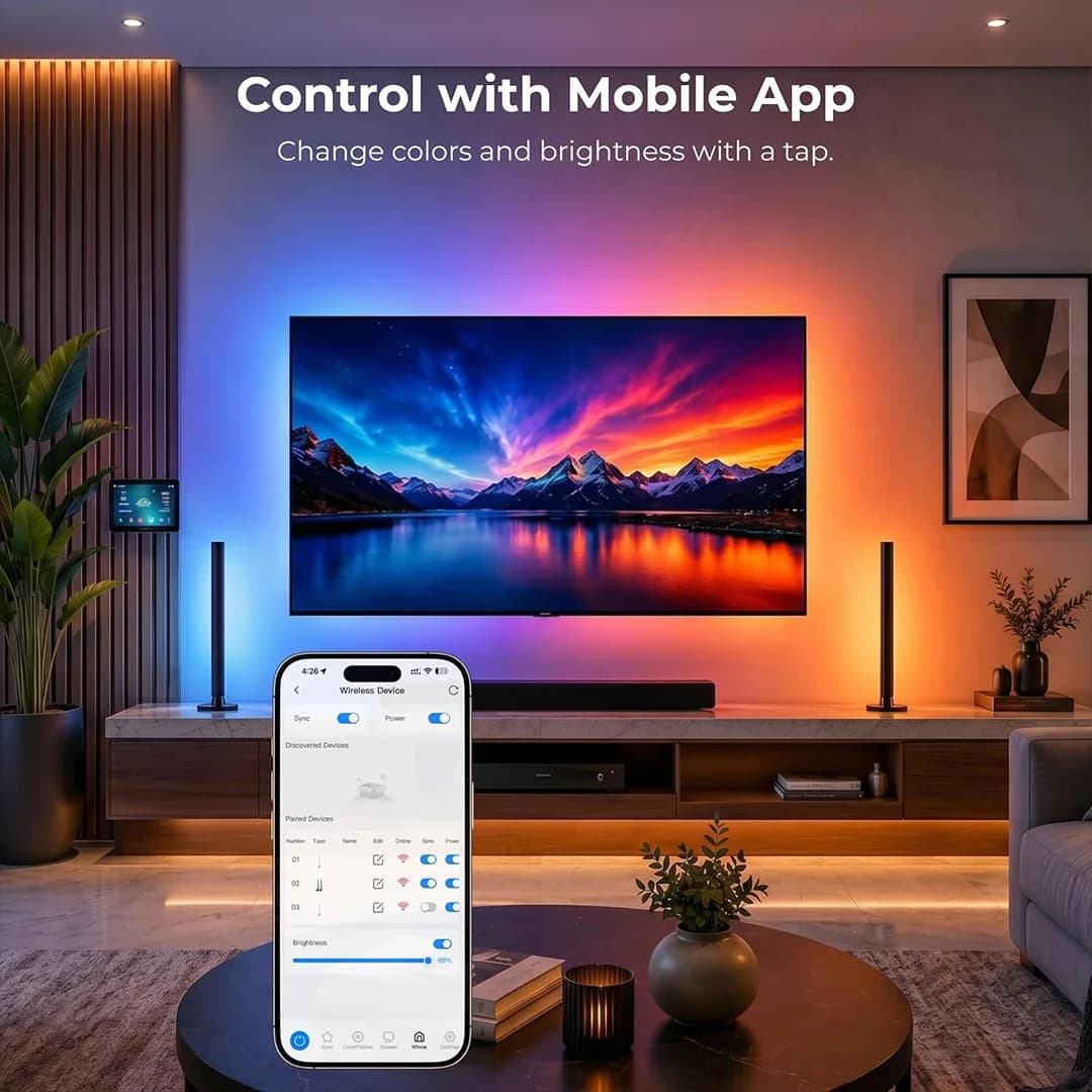 سینککیت تلویزیون | لایت بار هوشمند RGB فوتونیکس مدل PX-TSBL-55 با قابلیت سینک با تصویر تلویزیون (Sync Box Kit) — تصویر ۴
