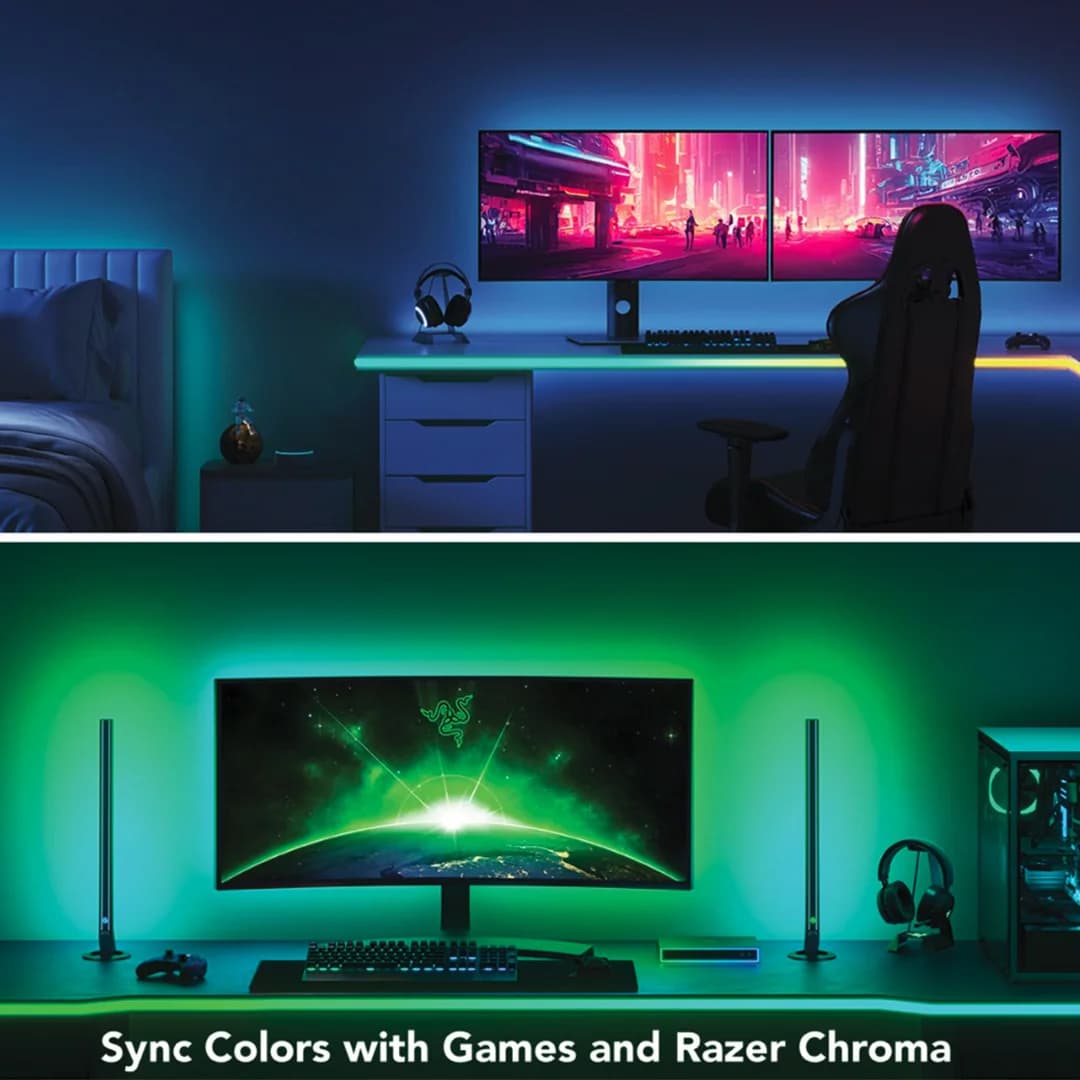 سینککیت مانیتور | ریسه نئون فلکسی هوشمند RGB دور میز گیمینگ فوتونیکس مدل PX-PSNL-01 با قابلیت سینک با تصویر مانیتور (PC-Sync) — تصویر ۵