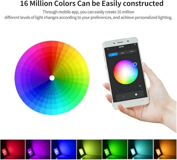 پرژکتور RGB هوشمند فوتونیکس مدل PX-RRJ-050 همراه اپلیکیشن موبایل برای نور پس زمینه — تصویر ۶