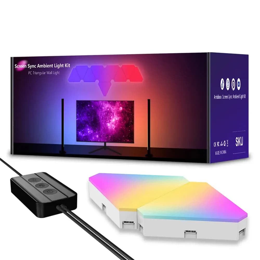 سینک‌کیت مانیتور | پنل دیواری مثلثی 10 تکه فوتونیکس مدل PX-TRI-01 با قابلیت سینک با تصویر مانیتور (PC-Sync) — تصویر ۲