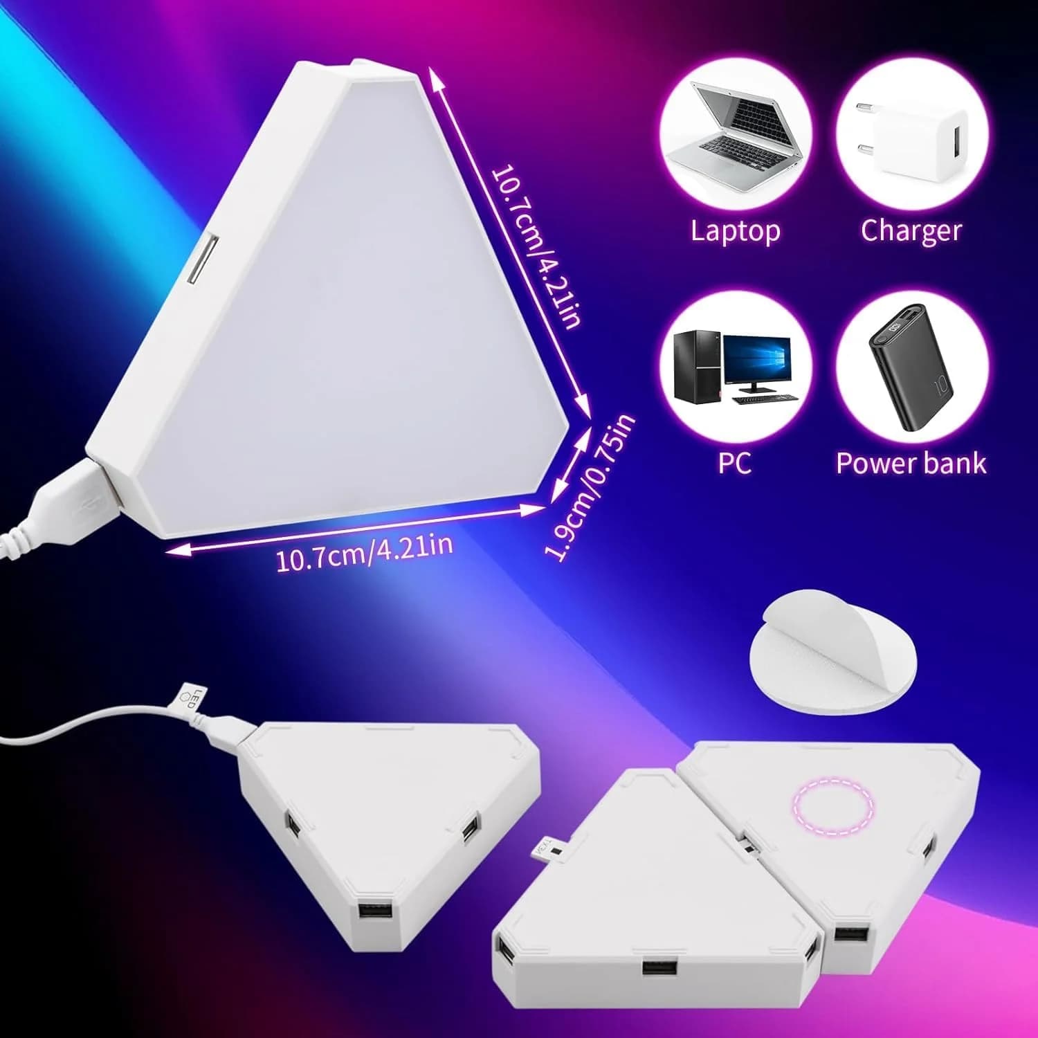 سینک‌کیت مانیتور | پنل دیواری مثلثی 10 تکه فوتونیکس مدل PX-TRI-01 با قابلیت سینک با تصویر مانیتور (PC-Sync) — تصویر ۶