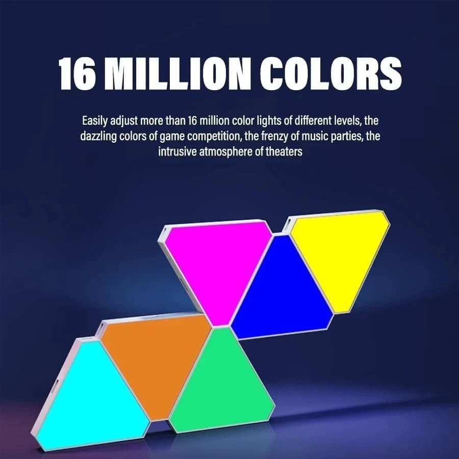 پنل دیواری هوشمند مثلثی 6 تکه RGB فوتونیکس مدل PX-TRI-02 همراه ریموت و اپلیکیشن موبایل — تصویر ۵