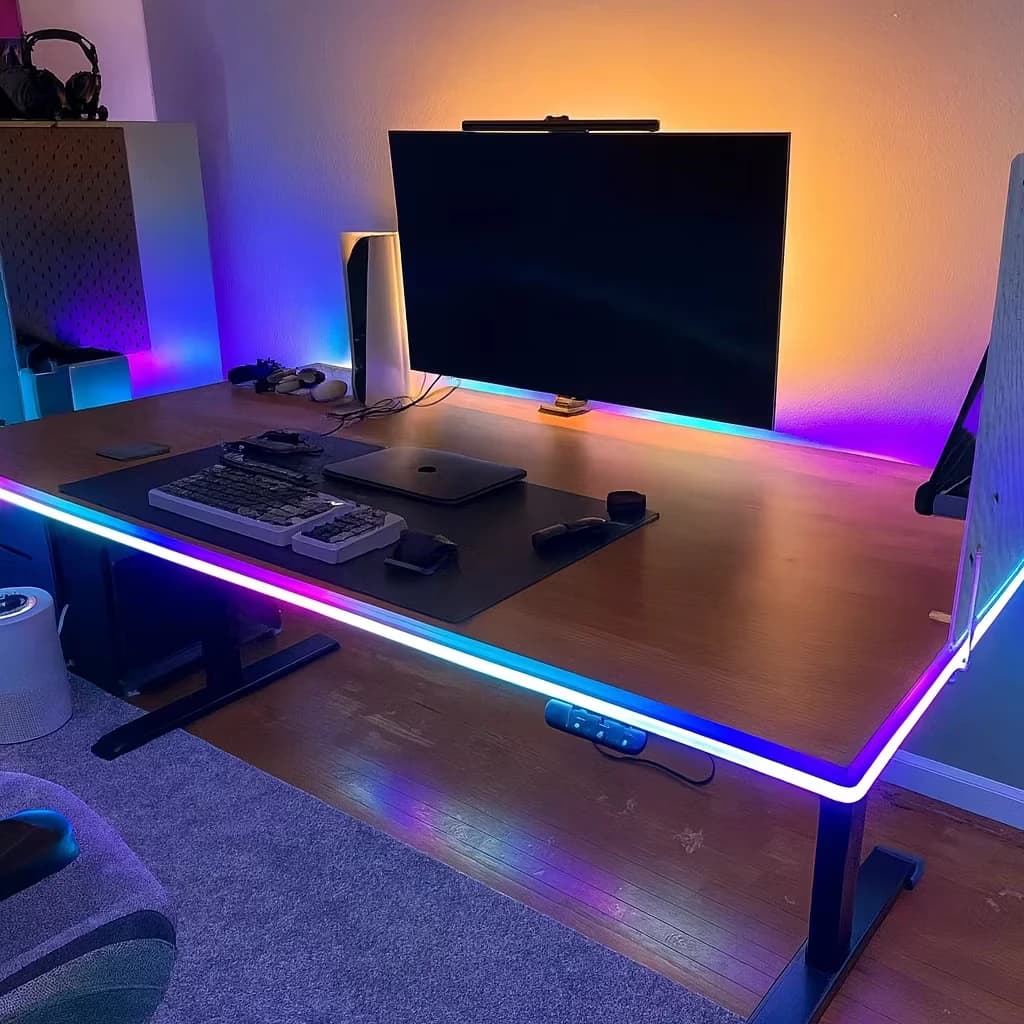 کیت نورپردازی میز گیمینگ-نئون فلکسی 5 متری RGB مخصوص دور میز فوتونیکس مدل PX-DKX-01 با اپلیکیشن موبایل و ریموت کنترل — تصویر ۵