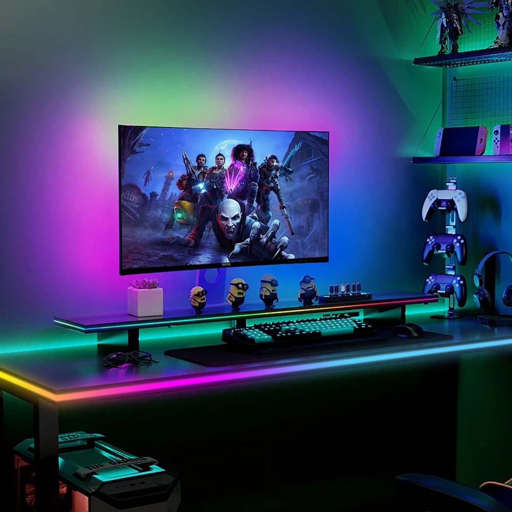 کیت نورپردازی میز گیمینگ-نئون فلکسی 5 متری RGB مخصوص دور میز فوتونیکس مدل PX-DKX-01 با اپلیکیشن موبایل و ریموت کنترل — تصویر ۶