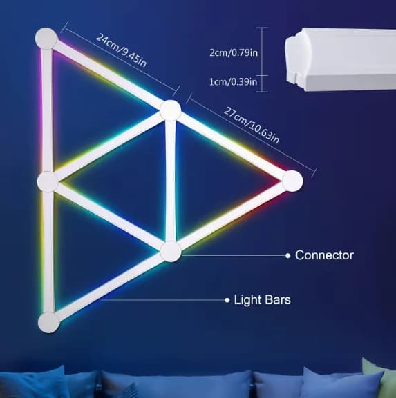 وال لایت هوشمند 9 تکه RGB فوتونیکس مدل 02-PX-DIY با تکنولوژی Tuya و ریموت کنترل — تصویر ۶