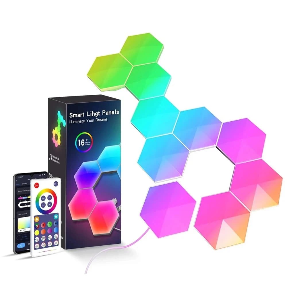 پنل دیواری هوشمند شش ضلعی 6 تکه RGB فوتونیکس مدل PX-HXA-02 همراه ریموت و اپلیکیشن موبایل