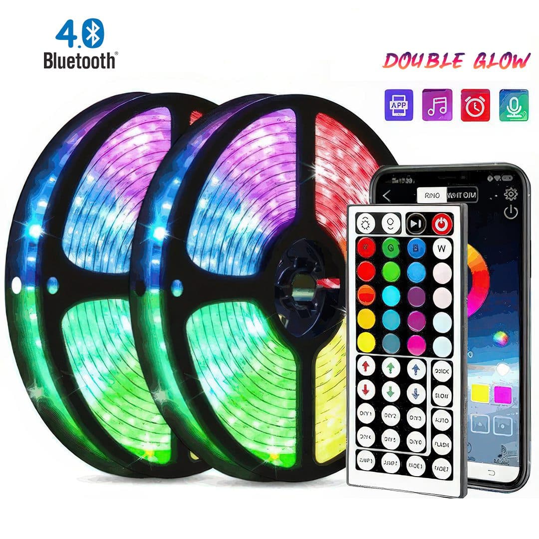 پک کامل ریسه RGB هوشمند 10 متری Double Glow مدل SO-D-1 گیمینگ، فول کالر، موزیکال با اپلیکیشن تلفن همراه