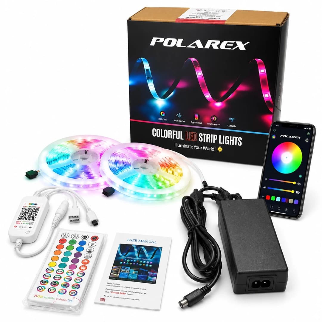 پک کامل ریسه RGB هوشمند 10 متری Double Glow مدل SO-D-1 گیمینگ، فول کالر، موزیکال با اپلیکیشن تلفن همراه — تصویر ۲
