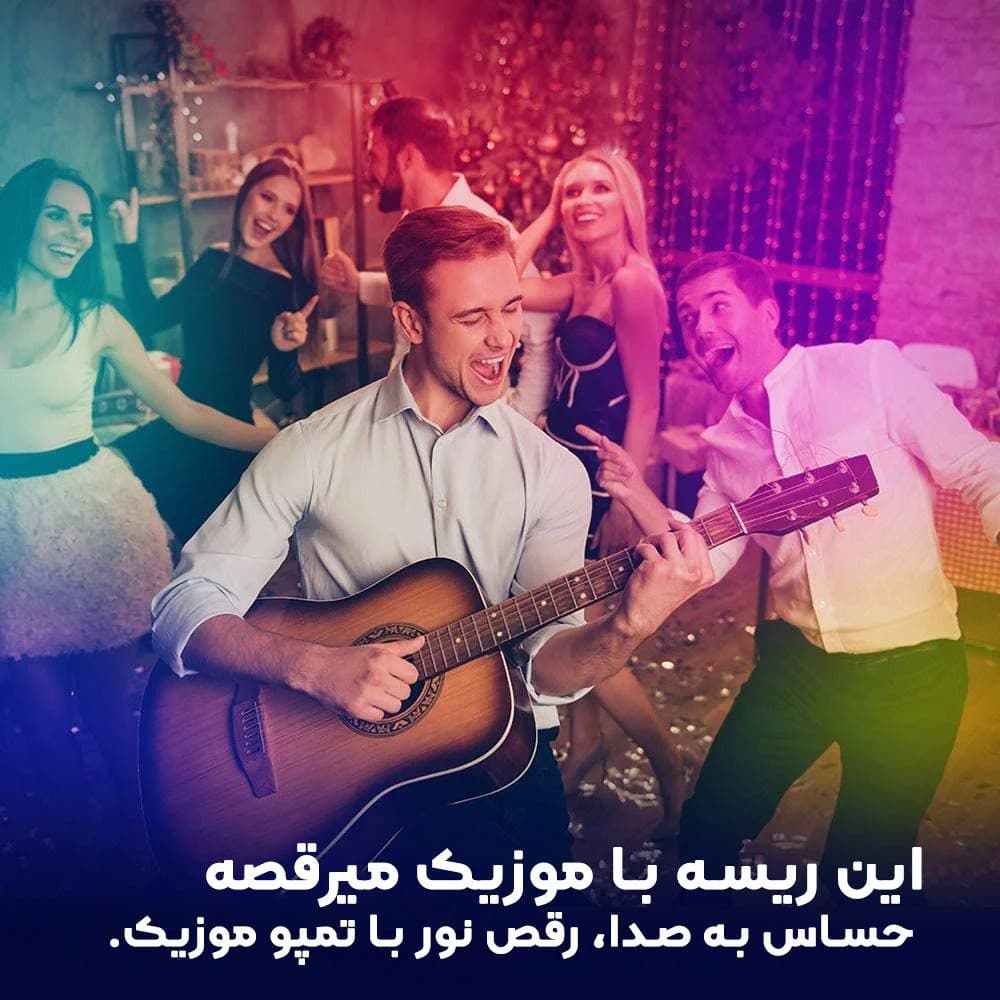پک کامل ریسه RGB هوشمند 5 متری مدل Double Glow مدل SN-D-1 فول کالر – حساس به صدا با اپلیکیشن حرفه ای تلفن همراه — تصویر ۳