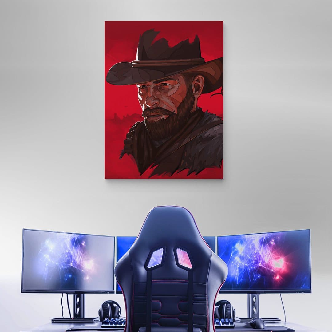 تابلو عکس اتاق گیمینگ با تم رد دد (عمودی) Red Dead-093 — تصویر ۳