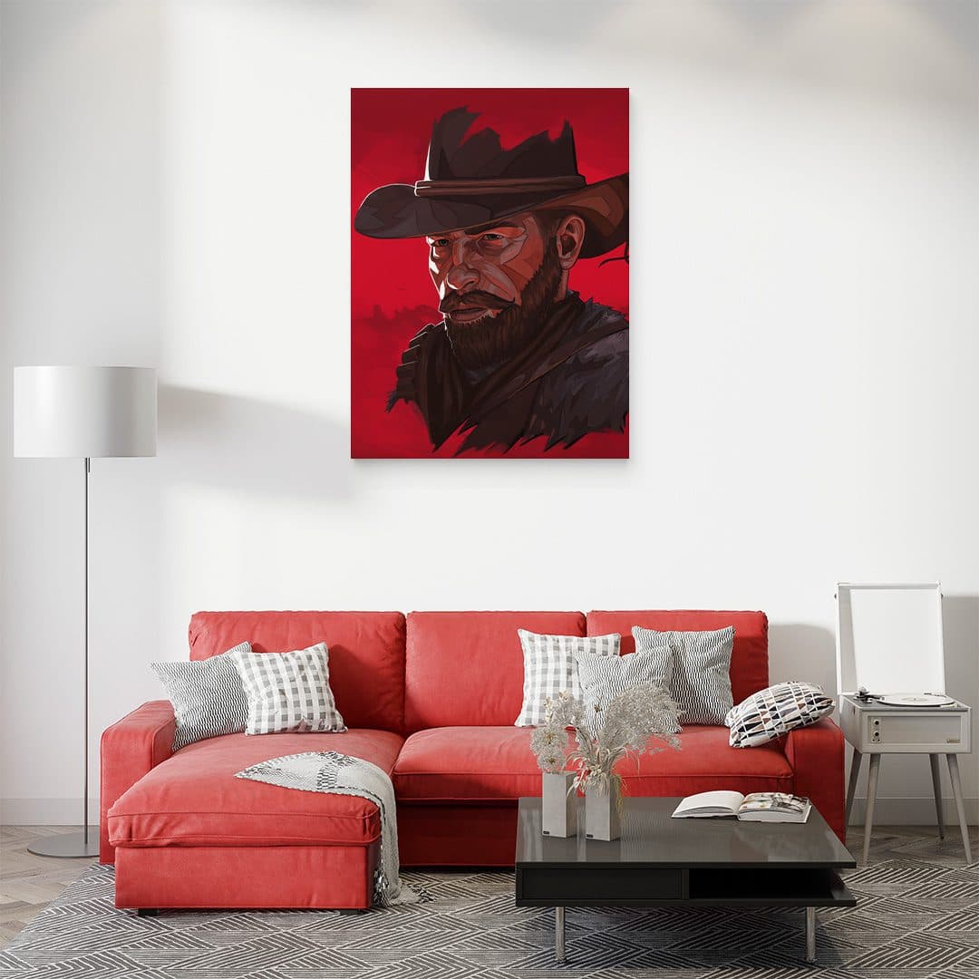 تابلو عکس اتاق گیمینگ با تم رد دد (عمودی) Red Dead-093 — تصویر ۴