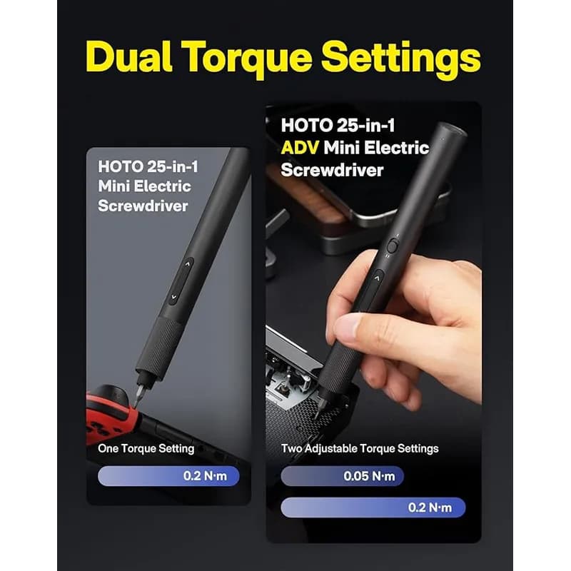 پیچ‌گوشتی شارژی هوتو مدل HOTO 25-in-1 ADV Mini Electric Screwdriver Set — تصویر ۳
