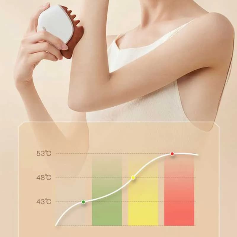 شانه ماساژور و لیفت صورت سنگ داغ برند techlove — تصویر ۵