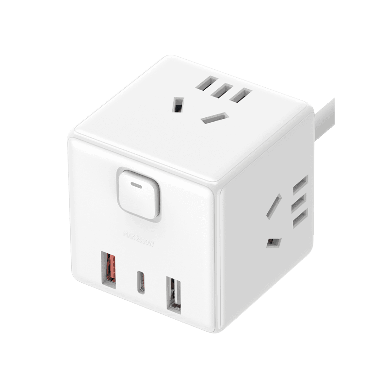 چندراهی مکعبی و شارژر دیواری شیائومی Xiaomi Cube Converter Pro 33W Wired Fast Charging Version 2A1C