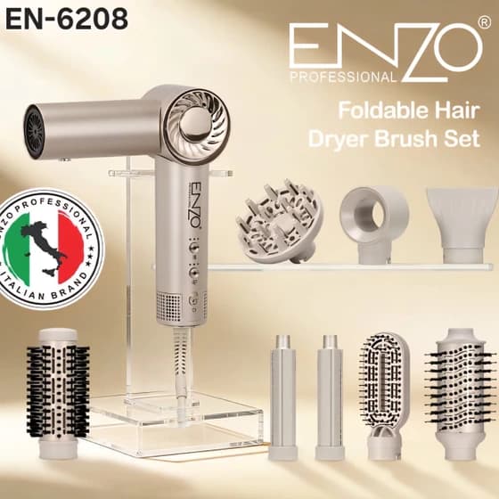سشوار طرح دایسون انزو مدل ENZO EN-6208 هشت کاره با 8 سری | سشوار و حالت‌دهنده مو