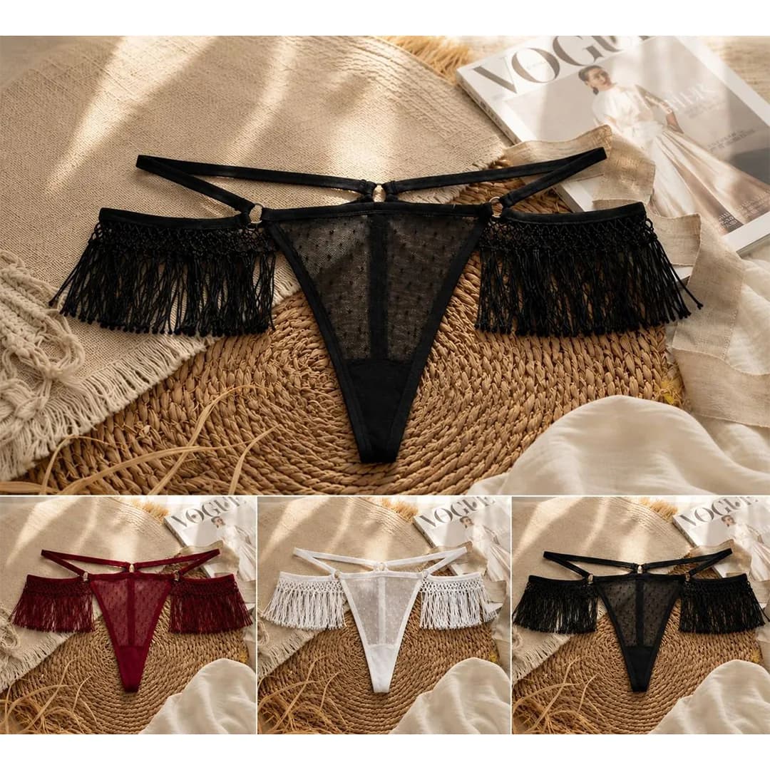 شورت فانتزی کمر ریش دار دانتل کد 4051 — تصویر ۲