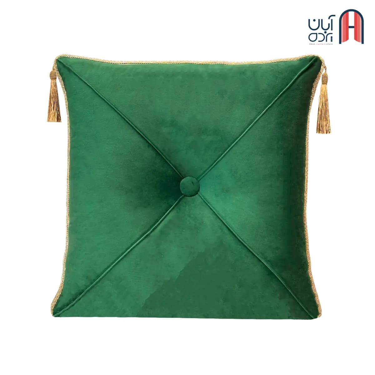 کوسن نوار دوزی مخمل کالیفرنیا سبز درباری