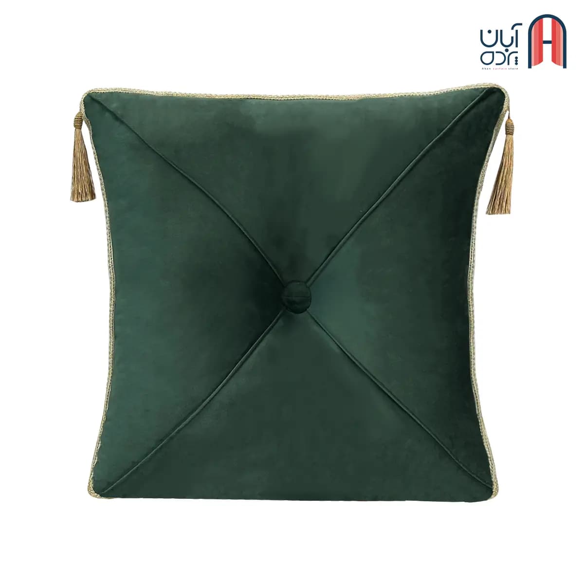 کوسن نوار دوزی مخمل کالیفرنیا سبز تیره