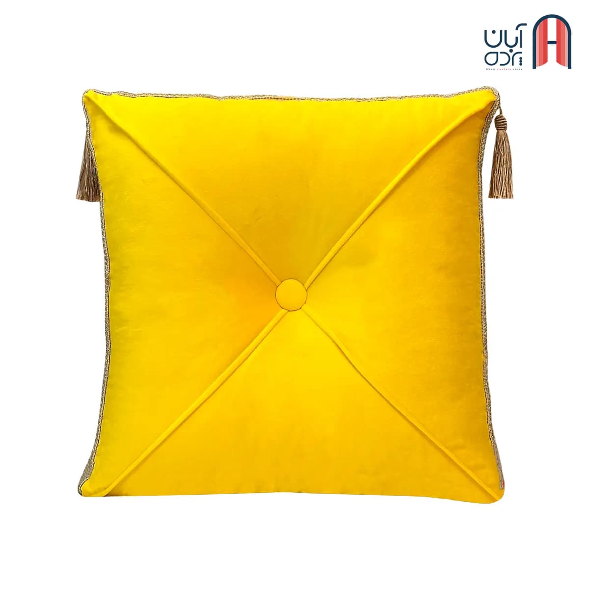 کوسن نوار دوزی مخمل کالیفرنیا زرد قناری