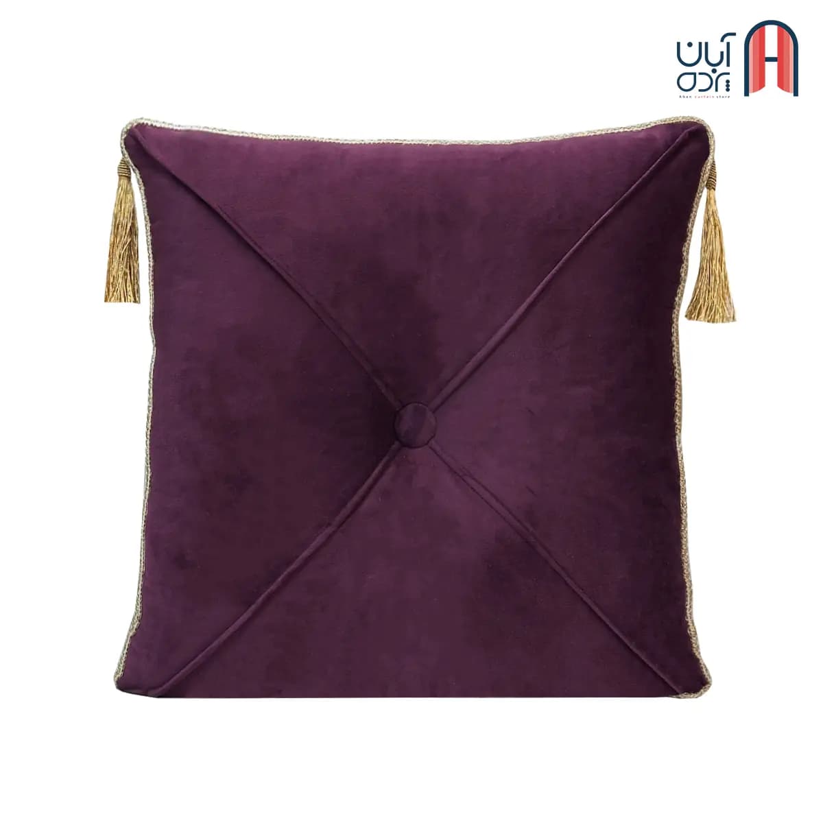 کوسن نوار دوزی مخمل کالیفرنیا بادمجونی