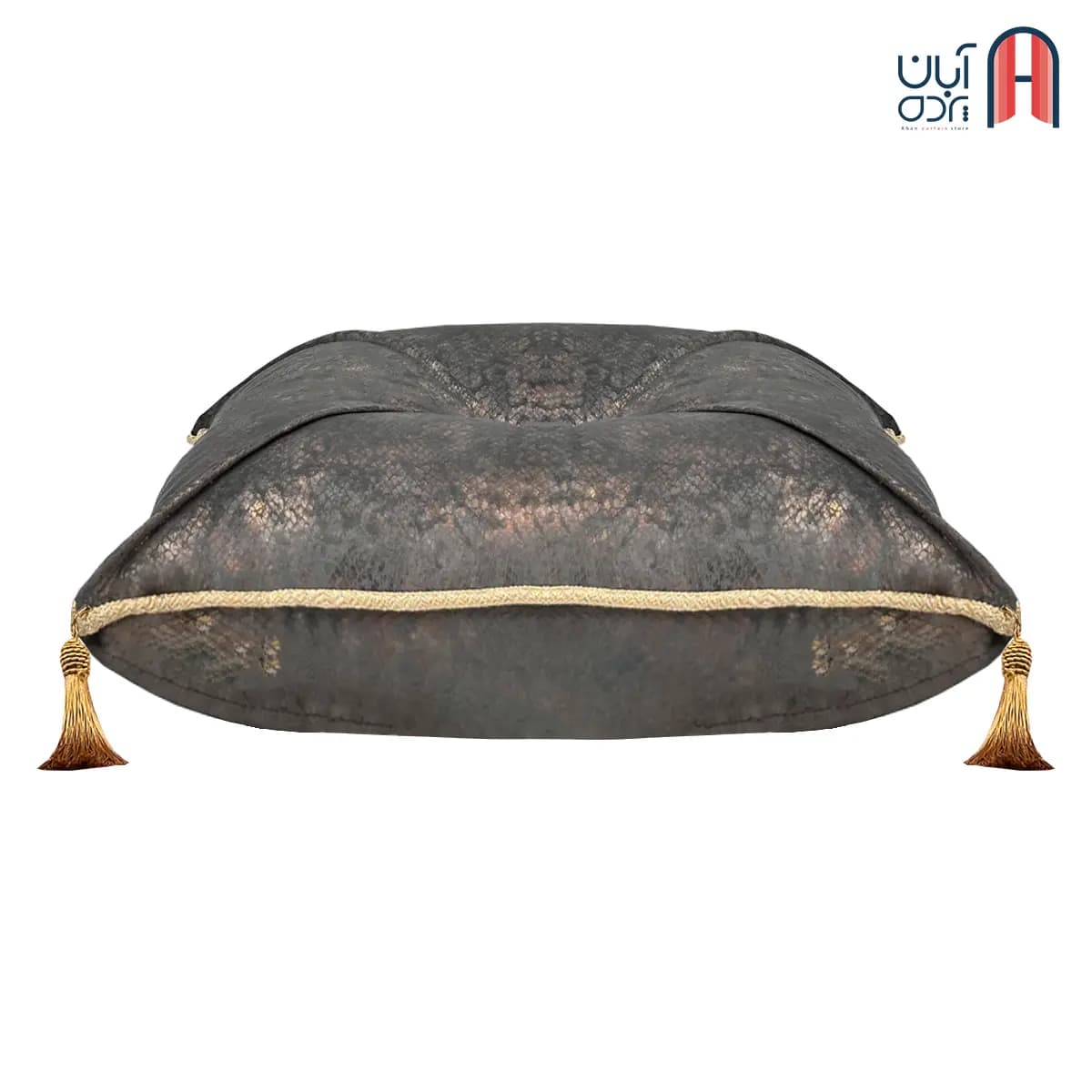 کوسن نوار دوزی مخمل سیتا طوسی تیره — تصویر ۴