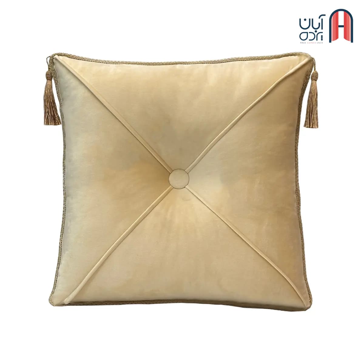 کوسن نوار دوزی مخمل کالیفرنیا کرم